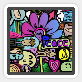 peace and heart Sticker